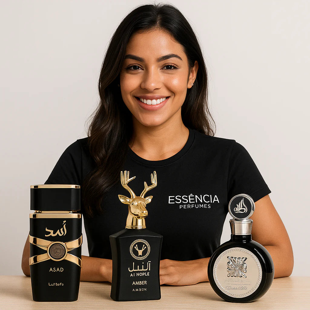 KIT 3 PERFUMES MASCULINOS ÁRABES 100ml CADA | ASAD LATTAFA + FAKHAR BLACK + AL NOBLE (QUEIMA DE ESTOQUE)