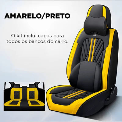 Kit Premium de Capas de Banco Automotivas Couro Legitimo + Brinde Exclusivo