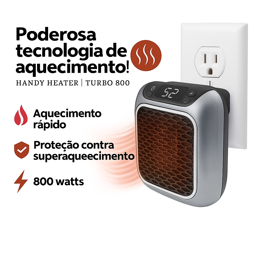 Aquecedor Digital Portátil – Conforto Térmico Sem Aumentar a Conta de Luz