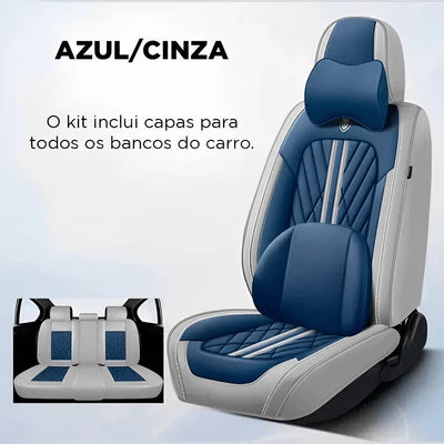 Kit Premium de Capas de Banco Automotivas Couro Legitimo + Brinde Exclusivo