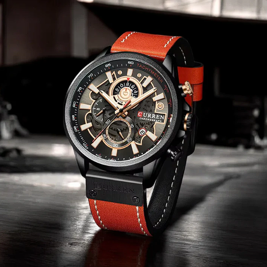Relógio Masculino de Couro com Cronógrafo - Heritage I
