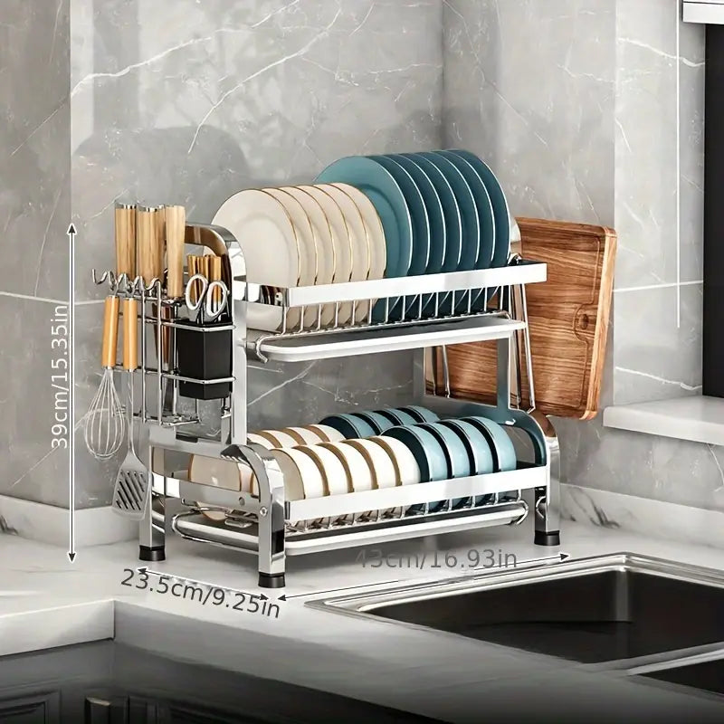 Adeus Bagunça: Escorredor Modular em Inox com Suportes Inteligentes