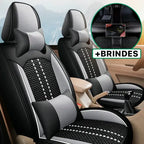 Capa Universal Marconeli® Completa para Carro em Couro Legítimo com AirBag +3 BRINDES: Tapetes Automotivos