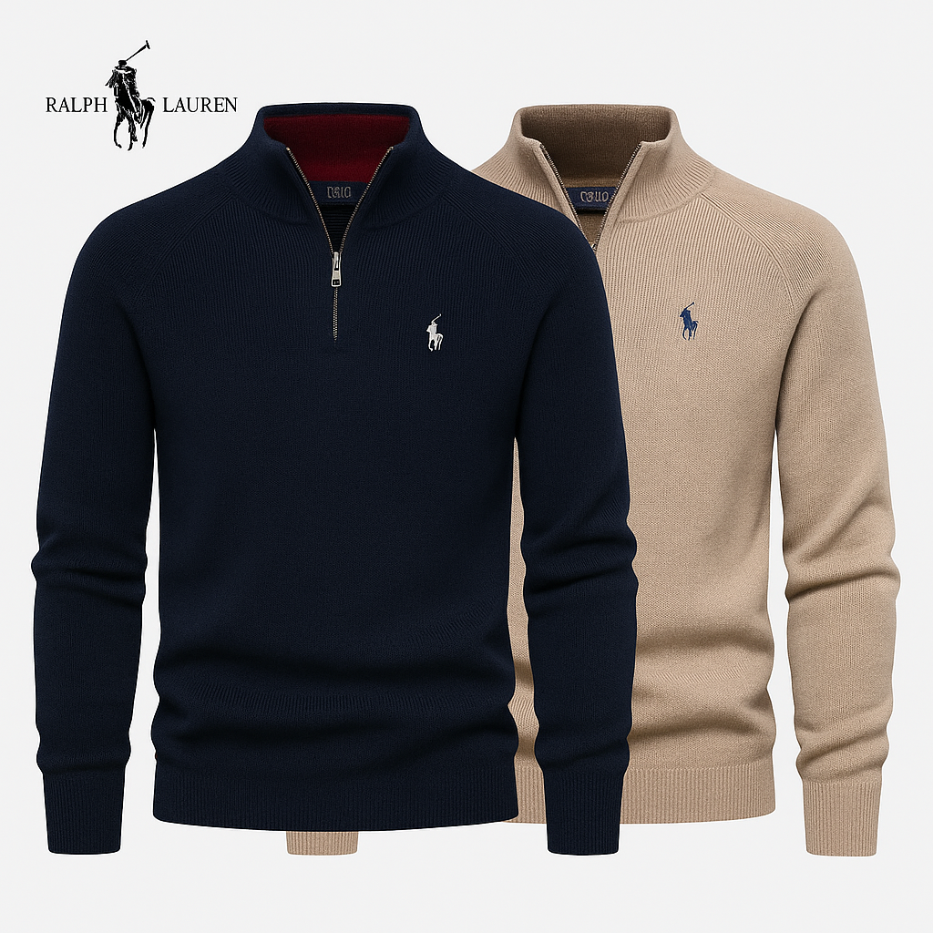 Suéter Ralph Meio Zíper - Camada Térmica Elegante [COMPRE 1 LEVE 2]