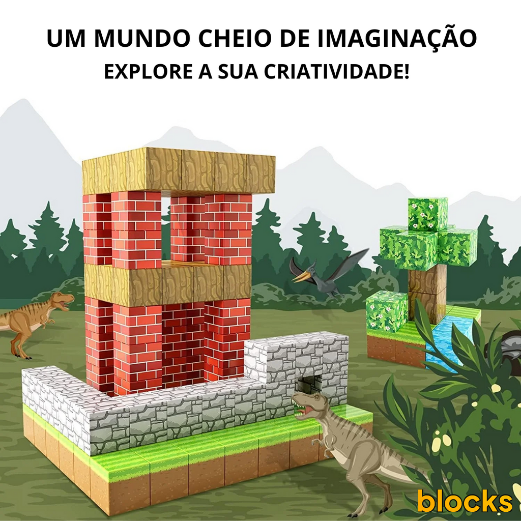 Esquenta Dia das Crianças Minecraft - 48/64/75 peças [+5 Personagens GRÁTIS]