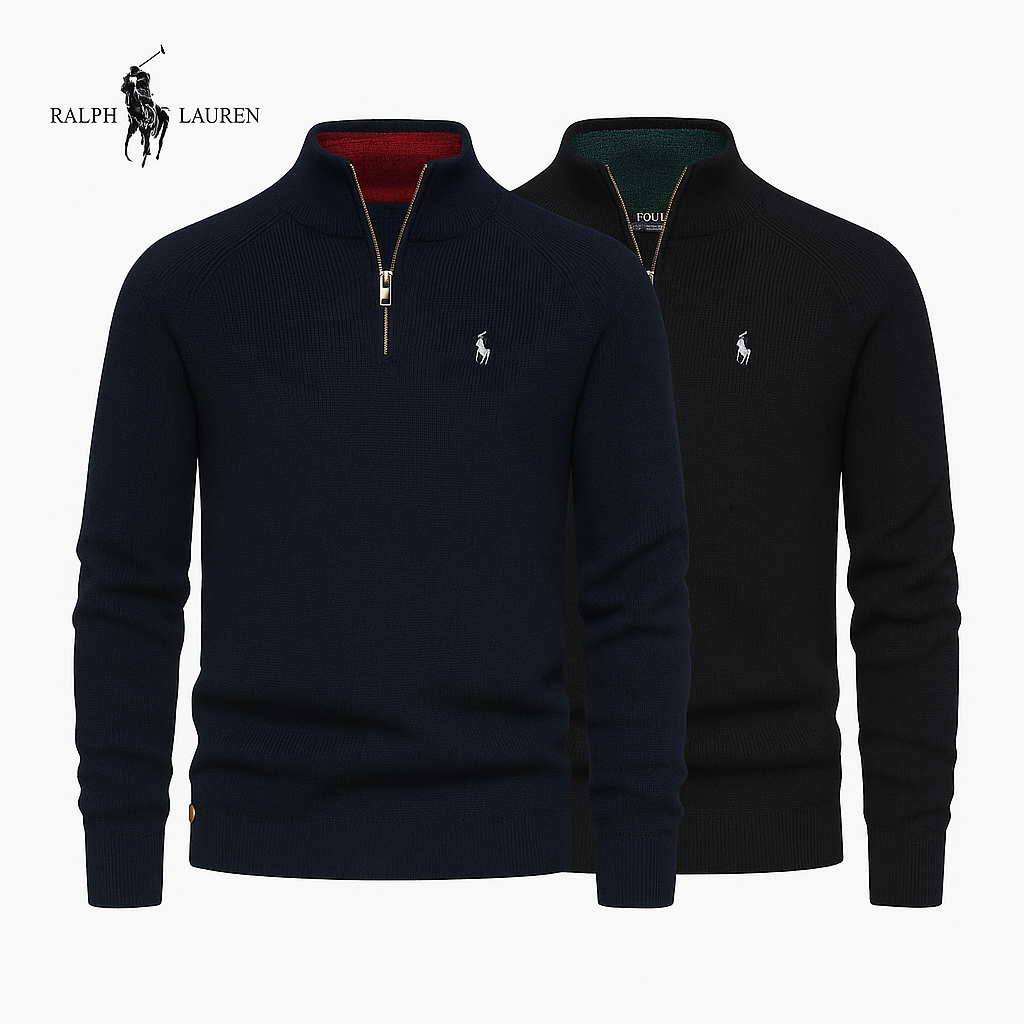 Suéter Ralph Meio Zíper - Camada Térmica Elegante [COMPRE 1 LEVE 2]