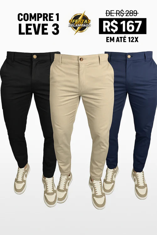 Calça Alfaiataria Marconeli - Com Catraca Ajustável [Compre 1 Leve 3]