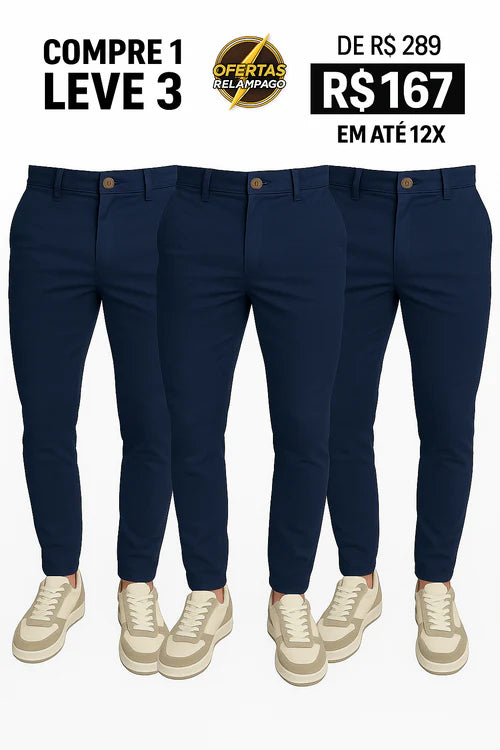 Calça Alfaiataria Marconeli - Com Catraca Ajustável [Compre 1 Leve 3]