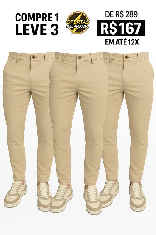 Calça Alfaiataria Marconeli - Com Catraca Ajustável [Compre 1 Leve 3]