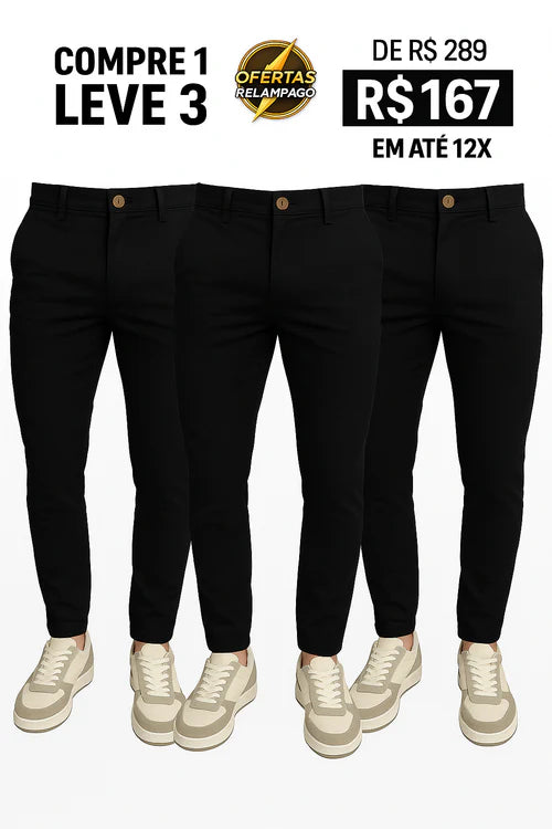 Calça Alfaiataria Marconeli - Com Catraca Ajustável [Compre 1 Leve 3]