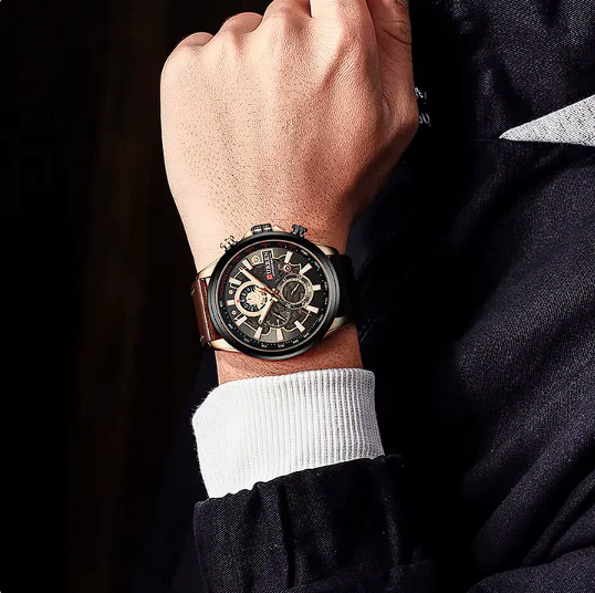 Relógio Masculino de Couro com Cronógrafo - Heritage I