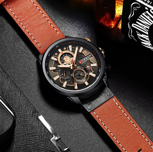 Relógio Masculino de Couro com Cronógrafo - Heritage I