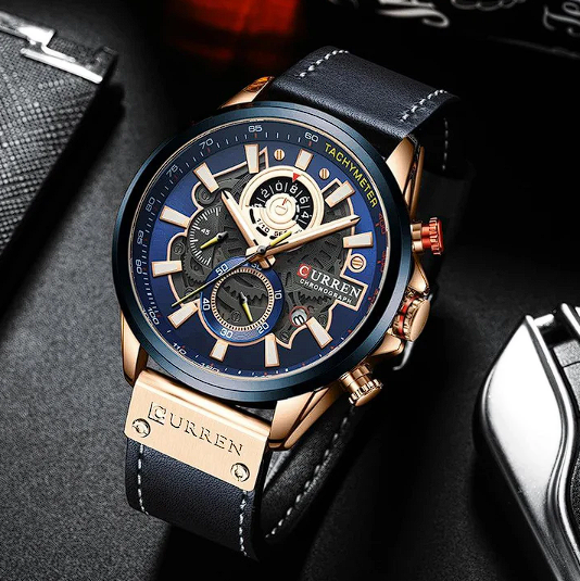 Relógio Masculino de Couro com Cronógrafo - Heritage I