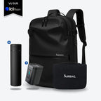 Mochila AirBag Preto Fosco + Sistema de vácuo integrado + Garrafa Inteligente + Bomba de ar portátil