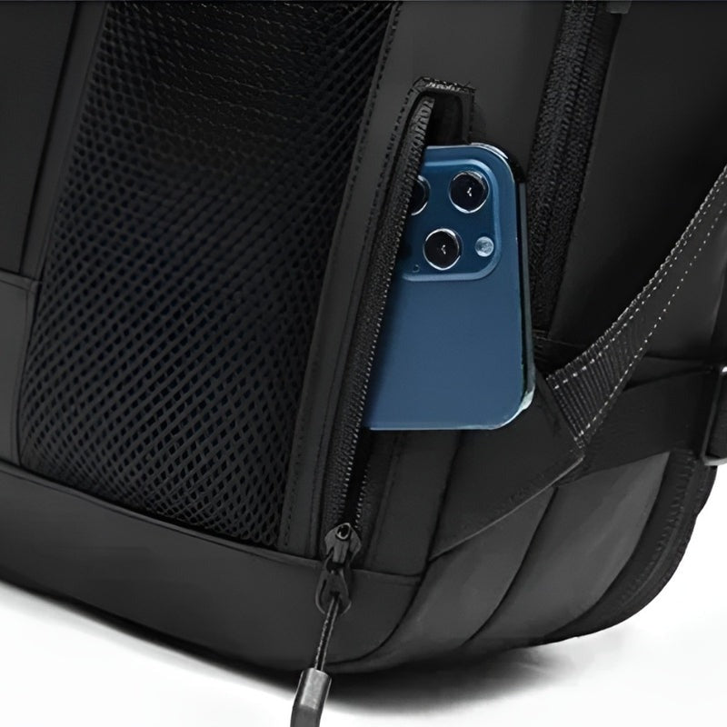 Mochila AirBag Preto Fosco + Sistema de vácuo integrado + Garrafa Inteligente + Bomba de ar portátil