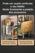 Adeus Bagunça: Escorredor Modular em Inox com Suportes Inteligentes