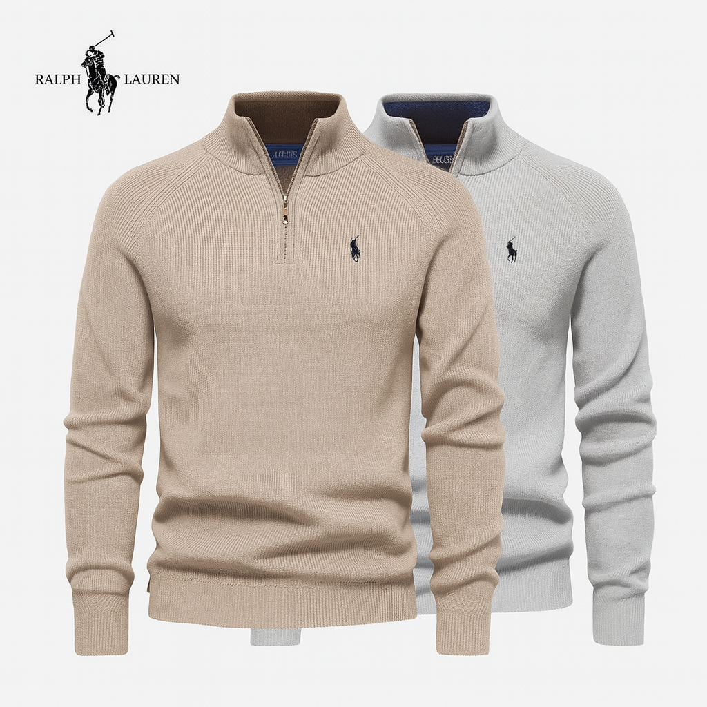 Suéter Ralph Meio Zíper - Camada Térmica Elegante [COMPRE 1 LEVE 2]