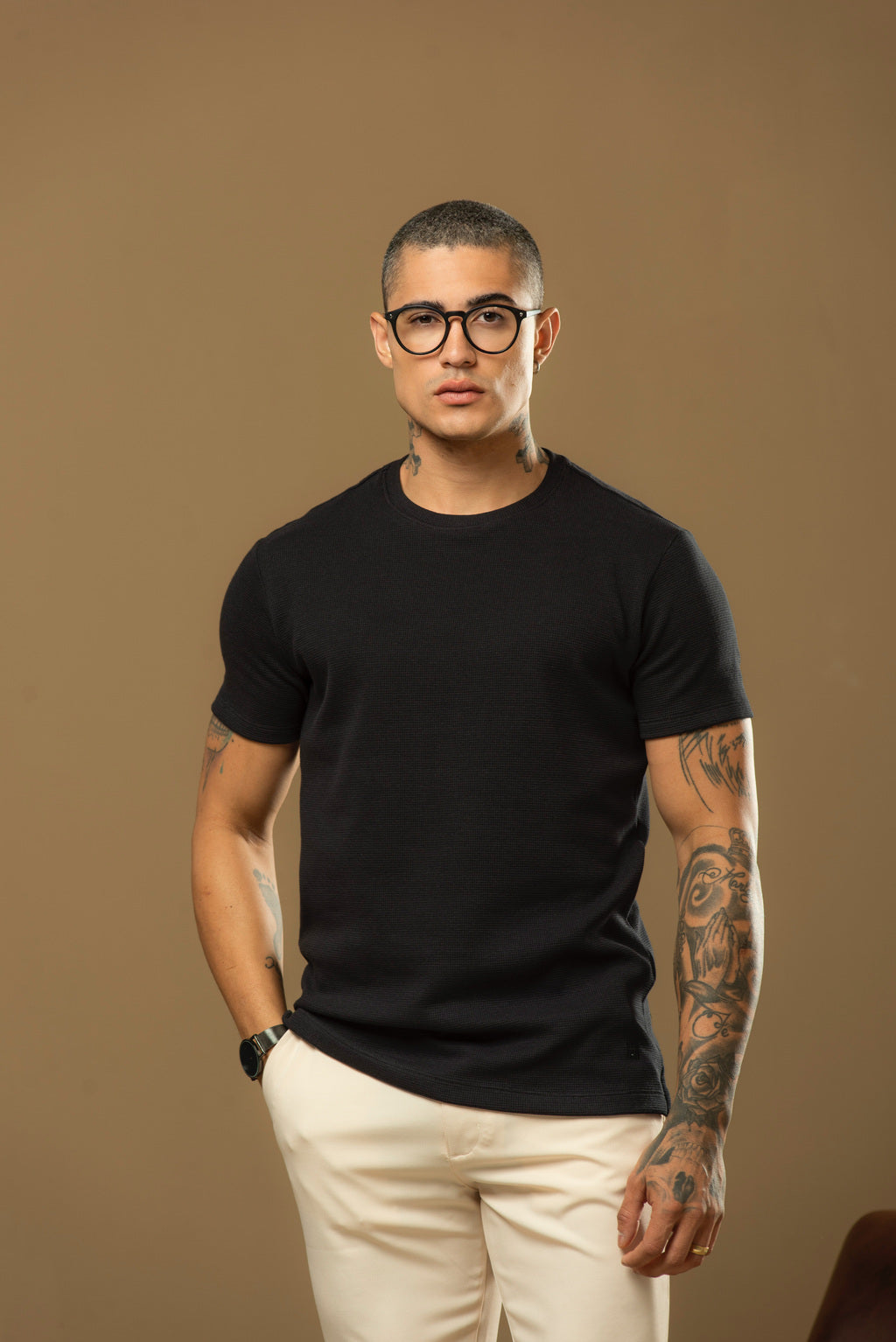 Kit com 5 Camisetas Texturizadas Malha Waffle Milano - Não amassa, não desbota e 0 transparência